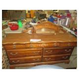 SOLID WOOD 7 DWR DRESSER W/ MIRROR