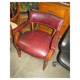 RED WINE COLOR SIDE CHAIR- LEATHER LIKE