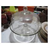 GLASS CAKE STAND W/ LID
