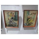 PAIR VTG 1974 ETHNIC PRINTS - ARTIST SIGNED