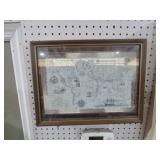 FRAMED GEOGRAPHICAL SOCIETY  SILVER MAP
