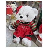 STUFFED GIRL BEAR W/ RED DRESS