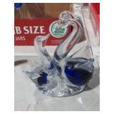 MURANO STYLE ART GLASS SWANS