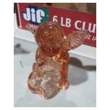 PINK ART GLASS CHERUB