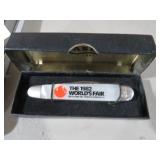 1982 CASE WORLDS FAIR 2- BLADE KNIFE WITH BOX