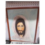 JESUS SIGNED OIL ON BOARD