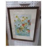 FRAMED ARTIST SIGNED FLORAL PRINT