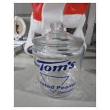 NICE GLASS TOMS ADV STORE JAR WITH LID
