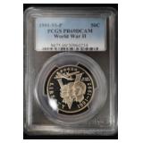 1991-95 P WWII HALF DOLLAR GRADED PCGS PR69DCAM