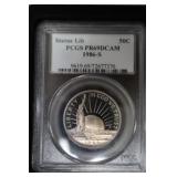 1986 S STATUE OF LIBERTY HALF DOLLAR PCGS PR69DCAM