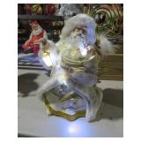 CERAMICLIGHTED SANTA IN WHITE SUIT