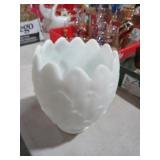 IMPERIAL GLASS ARTICHOKE MILKGLASS SATIN  VASE