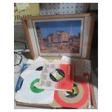 COLLECTION OF 45 RPMS & OLD CIGAR BOX