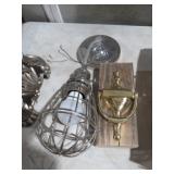 BRASS DOOR KNOCKER & INDUSTRIAL LIGHT