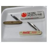 WORLDS FAIR & COKE VINTAGE KNIVES