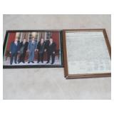 (2) FRAMED PRESIDENTS/DECLARATION OF INDEPENDENCE