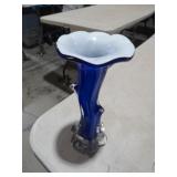 COBALT BLUE & CLEAR VASE