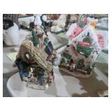 (2) CERAMIC BLUE SKY CLAYWORKS TEA LIGHT HOUSES