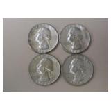 (2) 1964 P, (2) 1964 D WASH. QUARTERS 90%