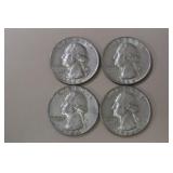 (1) 1964 P, (3) 1964 D WASH. QUARTERS 90%