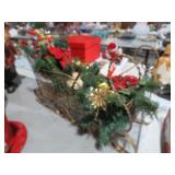 METAL SLEIGH W/ CHRISTMAS DECOR
