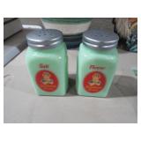 JADEITE SUNBEAM SALT & PEPPER SHAKER SET