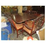 ANTIQUE MAHOGANY DINING TBL W/(6) CHAIRS