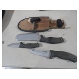 OLD TIMER 3-PC KNIFE SET WITH SHEATH