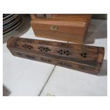 HAND CARVED WOOD INCENSE WOOD BOX