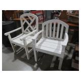 (2) WHITE OUTDOOR PATIO CHAIRS