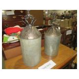 PAIR METAL CANISTER W/ LIDS