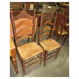 (2) COUNTRY LADDER BACK CHAIRS