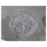 BEAUTIFUL CRYSTAL CANDY DISH WITH HANDLE