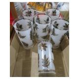 VTG LIBBY FROSTED SILVER LEAF GLASSES