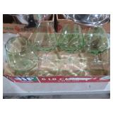 (4) GREEN BRANDY SNIFTER GLASSES