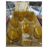 ANCHOR HOCKING BERWICK BOOPIE AMBER WATER GOBLETS