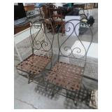 PAIR METAL FOLDING PATIO CHAIRS