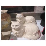 PAIR CERAMIC CAT STATUES