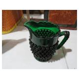 EMERALD GREEN HOBNAIL PITCHER