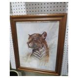 FRAMED ARTIST SIGNED TIGER PRINT