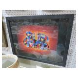 FRAMED SERIOLITHGRAPH PRINT " OFFICERS CELEBRATION