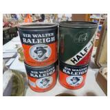 VTG SIR WALTER RELEIGH & HALF/HALF ADV. TINS