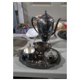 SILVERPLATE TEA SET W/ TRAY