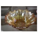 INDIANA GLASS MARIGOLD SUNFLOWER BOWL