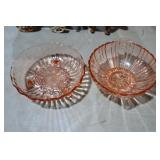 2 NICE PINK DEPRESSION BOWLS