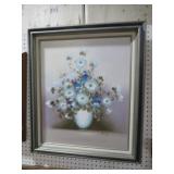 FRAMED OIL ON CANVAS STILL LIFE PRINT -ARTIST SIGN