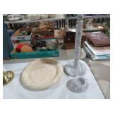 MARBLE BOWL , CANDLE NAPKIN HOLDER & MISC