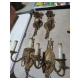 (4) BRASS SCONCE CANDLE HOLDERS