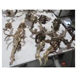 (3) ORNATE BRASS CANDLE HOLDERS