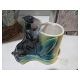 MID CENTURY BLACK PANTHER PLANTER
